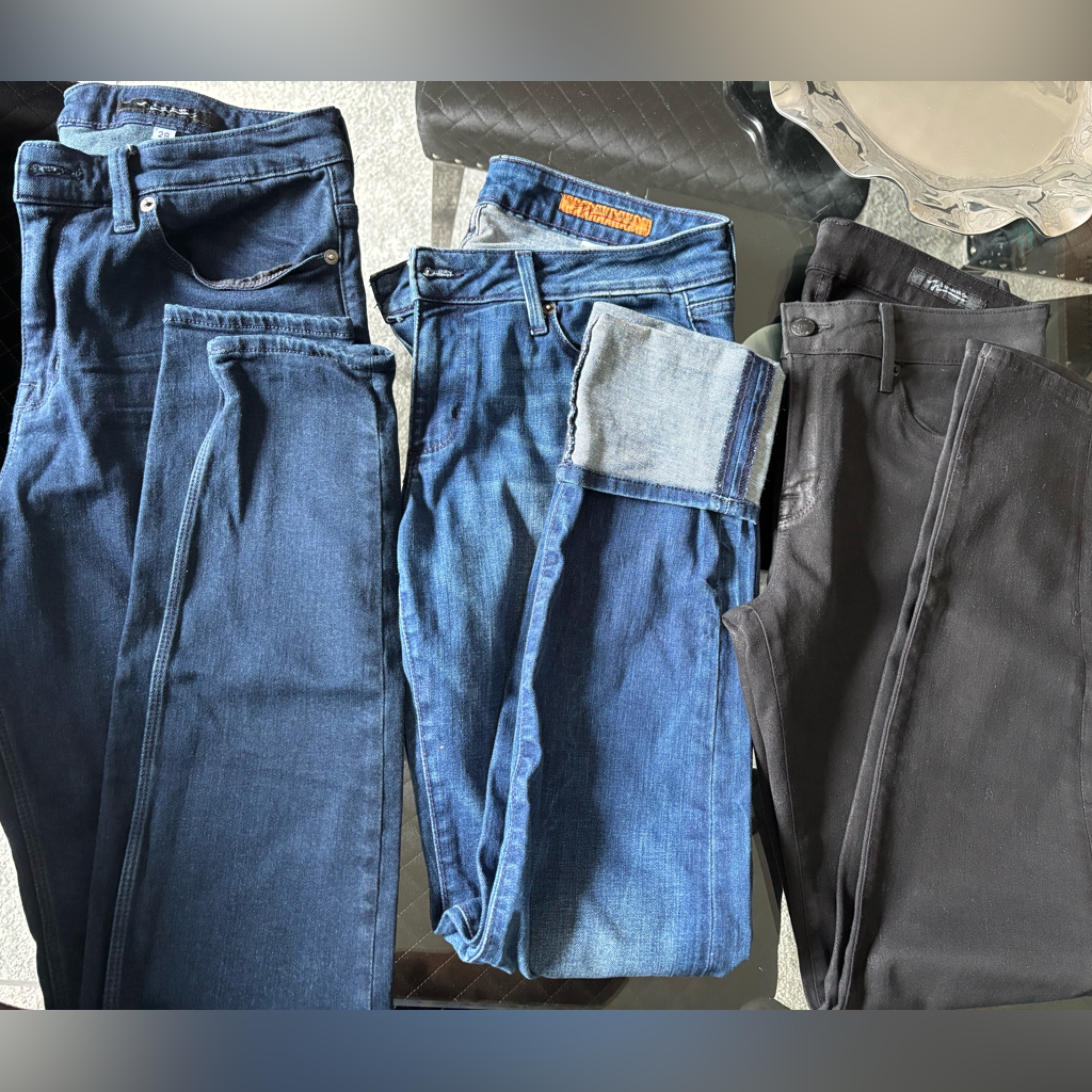 3 Pairs Sebastian Mccall - 2 Shades Of Blue And One Black Shimmer Coated